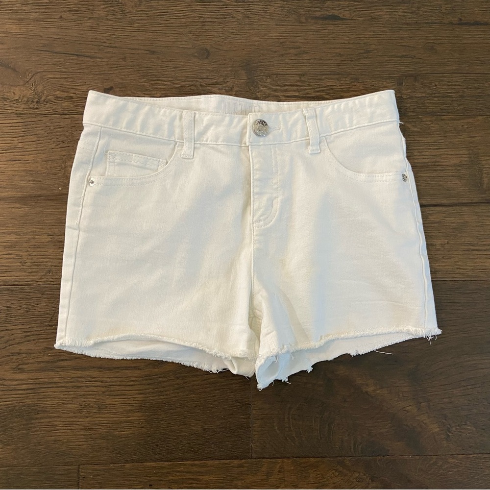 Justice Girl’s White Denim Jean Cut-Off Shorts 16